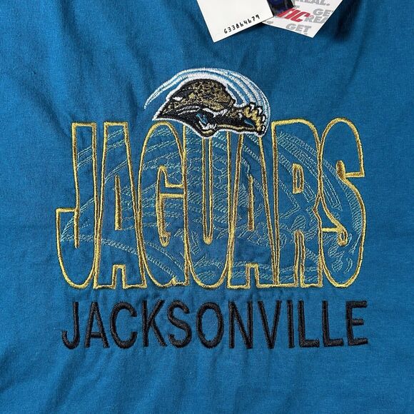 Vtg Jacksonville Jaguars Graphic Shirt Men’s Large Logo Athletic Dead Stock 90s - Picture 5 of 11